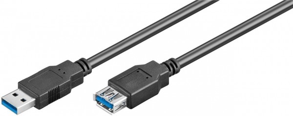 USB 3.0 SuperSpeed Verlängerungskabel A Stecker &amp;#150; A Buchse schwarz