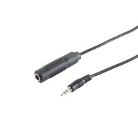 Adapter 3,5mm Stereo Klinkenstecker - 6,3mm Stereo Klinkenbuchse, schwarz, 0,20m
