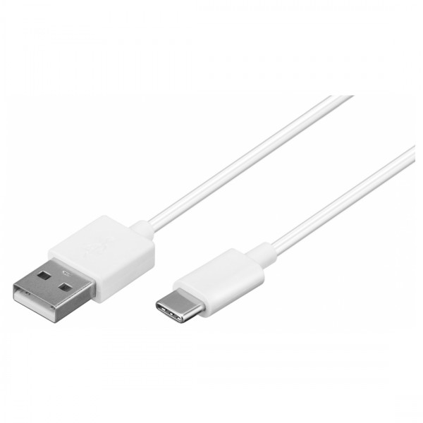 USB-C 2.0 Sync- &amp; Ladekabel A-Stecker &amp;#150; C-Stecker weiß