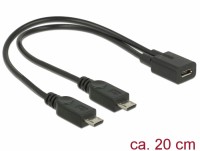 USB 2.0 Y-Adapterkabel - micro-B Buchse > 2 x USB micro-B Stecker 20,5cm Delock