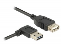 EASY USB 2.0 Kabel A Stecker 90° links/rechts gewinkelt  A Buchse schwarz
