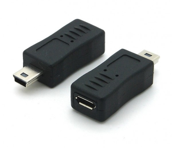 USB 2.0 Hi-Speed Adapter Micro B Buchse - Mini B Stecker schwarz