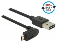 EASY USB 2.0 Kabel A Stecker &#150; micro B Stecker oben/unten gewinkelt schwarz