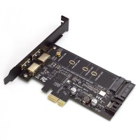Multiport PCI Express x1 Karte, 2x USB 3.0 / USB 3.1 Type-C / SATA / M.2