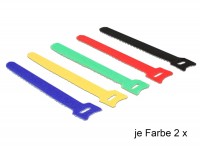 Kabelbinder, Klettverschluss, 150 x 12mm, farbig sortiert, 10 Stück