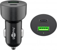 Goobay Dual-USB Auto-Schnellladegerät USB-C&#153; PD: 48W, Power Delivery, QuickCharge, 12 - 24V 