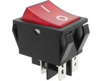 Wippschalter, 2-polig, schwarz, rot beleuchtet &#40;250 V&#41;, ON-OFF