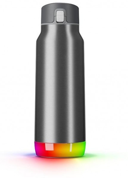 HidrateSpark Pro 946ml, BPA freie intelligente Edelstahl-Trinkflasche, gebürstet, Chug, silber