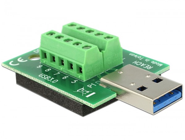 Adapter Terminalblock - USB 3.0 A Stecker mit Pad