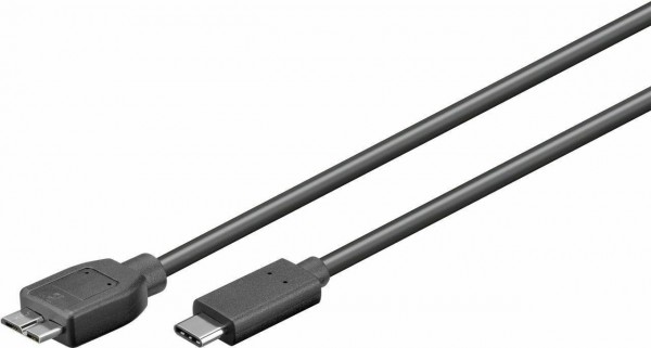 USB 3.0 Kabel, C Stecker  Micro-B 3.0 Stecker, schwarz