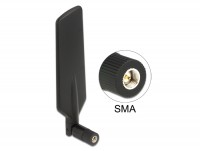 LTE WLAN Dualband Antenne SMA 1 ~ 4 dBi omnidirektional drehbar mit Kippgelenk schwarz