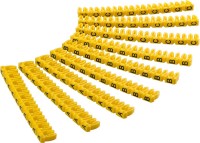 Kabelmarker-Clips / Kennzeichnungsringe, Buchstaben A-C, gelb, 3x 30 Stück