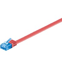 CAT 6a Netzwerkkabel, U/UTP, flach, rot