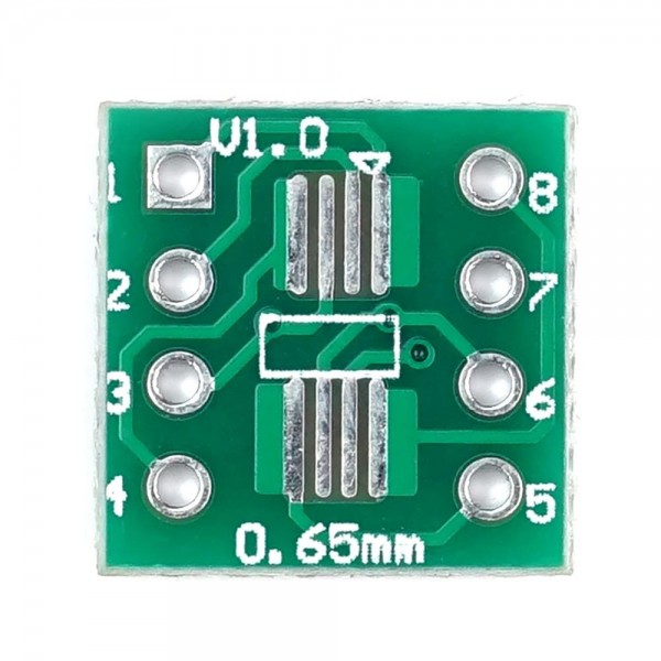 SMD Breakout Adapter f&#252;r SOP8 / SSOP8 / TSSOP8, 8 Pin, 0,65mm / 1,27mm