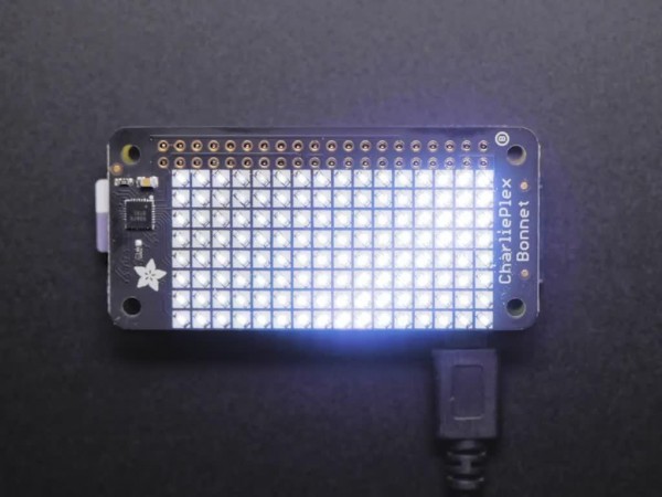 Adafruit CharliePlex LED Matrix Bonnet - 8x16 Kaltweiße LEDs