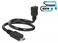 Shape USB 2.0 Hi-Speed OTG Verl&#228;ngerungskabel Micro B Stecker &#150; Micro B Buchse schwarz