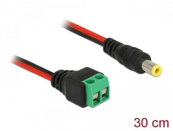 DC Kabel, 2 Pin Terminalblock  Hohlstecker 5,5 x 2,5 mm gerade