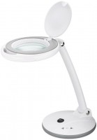 Kaltlicht LED Lupenleuchte, Tischversion mit Standfuß und Touch Schalter zur Helligkeitsregelung, 6W, weiß