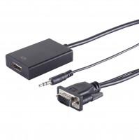 VGA zu HDMI Adapter inkl. Audio&#252;bertragung, 1080p, schwarz
