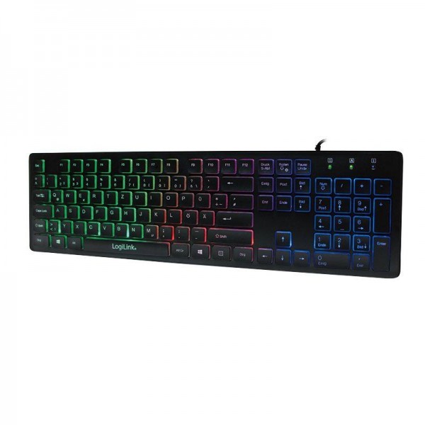 Tastatur mit RGB Hintergrundbeleuchtung, schwarz, DE-Layout, B-Ware