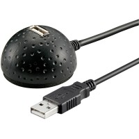 USB 2.0 Hi-Speed 1,50m Verlängerungskabel mit Standfuß schwarz