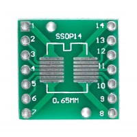 SMD Breakout Adapter f&#252;r SOP14 / SSOP14 / TSSOP14, 14 Pin, 0,65mm / 1,27mm