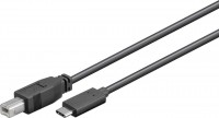 USB-C 2.0 Kabel, C Stecker &#150; B Stecker, schwarz - Länge: 1,0m
