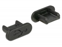 Staubschutz für USB 2.0 Micro-B Buchse ohne Griff 10 Stück schwarz