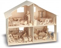 Holzbausatz Puppenhaus mit Möbel