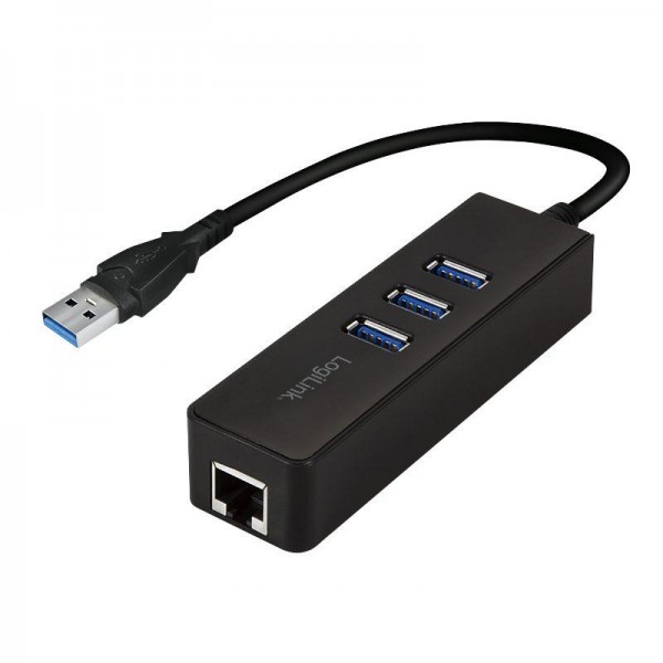 LogiLink USB 3.0 3-Port Hub mit Gigabit LAN Adapter, B-Ware