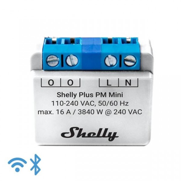 Shelly PM Mini, WLAN + Bluetooth Unterputz-Energiemessgerät