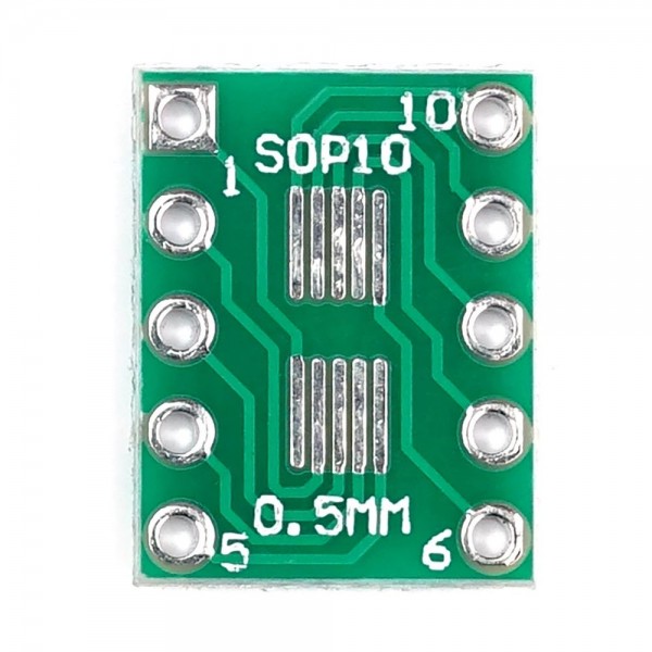 SMD Breakout Adapter f&#252;r SOT23 / SSOP10 / MSOP10, 10 Pin, 0,50mm / 0,95mm