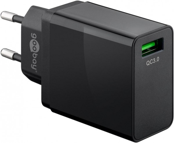 USB Schnellladeger&#228;t / Netzteil, QC 3.0, USB-A, 18W, schwarz