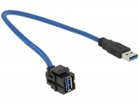 Keystone USB3.0 A Buchse > USB3.0 A Stecker 250&#176; mit Kabel