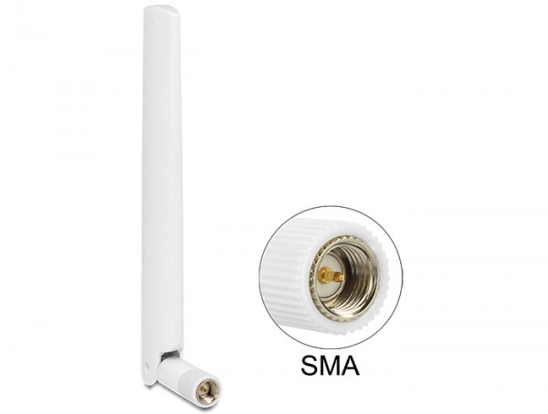 LTE Antenne SMA 1 ~ 2,5 dBi omnidirektional mit Kippgelenk weiß