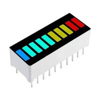 10 Segment LED Bargraph Anzeige, 10 Balken, 1x rot / 3x gelb / 4x gr&#252;n / 1x blau