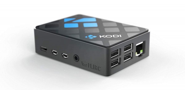 FLIRC Case KODI Edition - Aluminium Gehäuse für Raspberry Pi 4, schwarz