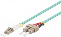 LWL Kabel Multimode OM3, LC-Stecker &#40;UPC&#41; > SC-Stecker &#40;UPC&#41;, t&#252;rkis
