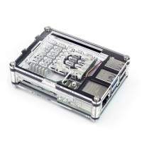 Acryl Gehäuse für Raspberry Pi 5 + Active Cooler, stackable, transparent/schwarz