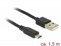 USB zu Micro USB Daten- und Ladekabel mit LED Anzeige, schwarz, 1,50m
