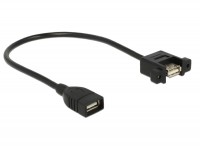 Kabel USB 2.0 A Buchse > USB 2.0 A Buchse zum Einbau 0,25 m Delock