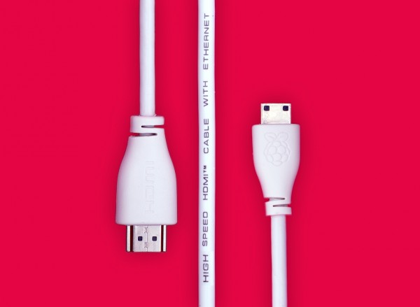 Official Raspberry Pi Zero mini HDMI Cable, 1,0m, white