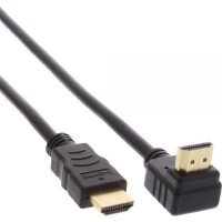 High Speed HDMI Kabel mit Ethernet 90&#176; gewinkelt schwarz