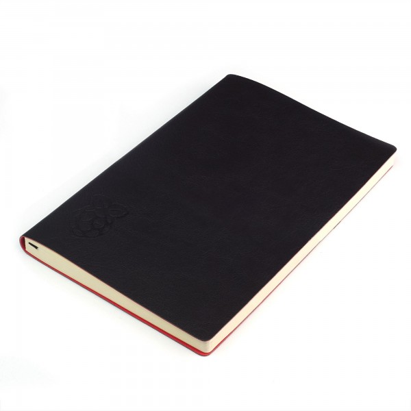 Raspberry Pi Notebook / Notizbuch, schwarz / rot, liniert