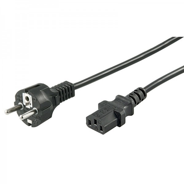 Kaltgeräte Netzkabel Schutzkontakt-Stecker  IEC320-C13 Buchse schwarz