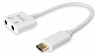 EQUIP USB Typ C auf Audio (AUX) Adapter: Plug and Play, 3,5 mm Klinke, 15 cm, weiß