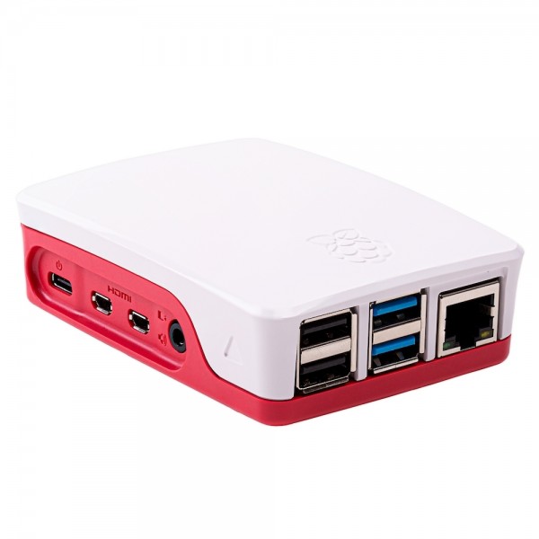 official case for Raspberry Pi 4, red/white
