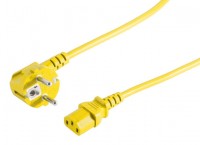 Kaltger&#228;te Netzkabel Schutzkontakt-Stecker abgewinkelt &#150; IEC320-C13 Buchse gelb