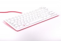 offizielle Raspberry Pi Tastatur, UK-Layout, inkl. 3 Port USB Hub, rot/wei&#223;