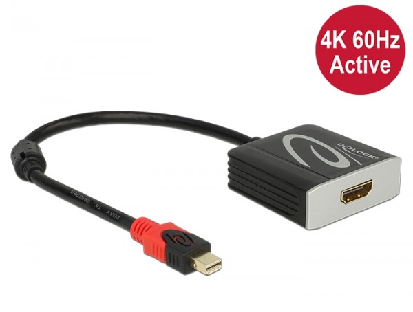 Adapter mini DisplayPort 1.2 Stecker - HDMI 2.0 Buchse schwarz 4K 60Hz Aktiv